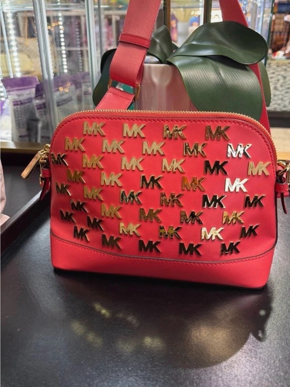 Michael Kors Red Logo-Embellished Crossbody Bag
